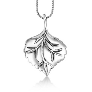 Collier en acier inoxydable avec pendentif feuille de vie, bijoux cadeau pour hommes SP691 - Product Image 1