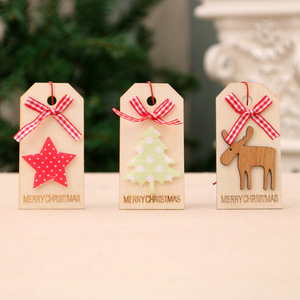 Nouvelles décorations de Noël, ornements de Noël en bois, pendentifs pour sapin de Noël, étiquettes en bois avec nœuds. - Product Image 1