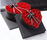 Moon Yu Idées cadeaux pour la Saint-Valentin Rose naturelle Rose éternelle Boîte Rose préservée dans une boîte en forme de coeur Cadeaux pour femmes filles
