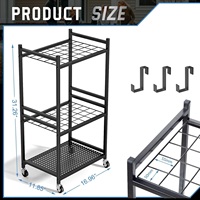 Support de rangement robuste en acier pour outils de jardin, pour 35 outils à long manche, étagère de rangement pour garage, abri ou extérieur