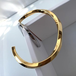 אביזר אופנה נירוסטה כסף מצופה זהב מתכווננת בצורת mobius <span class=keywords><strong>cuff</strong></span> - Product Image 5