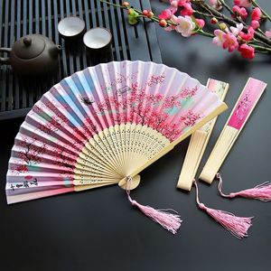 Chinese Style Bamboo Folding Fan Floral Hand Drawn Twenty Stocks For Traditional Dance Party Wear - Product Image 4