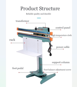 DM-PFS-650 Foot Pedal Impulse <strong>Sealer</strong> Commercial Pedal Plastic Bag Sealing Machine For 8mm Sealing Width <strong>Double</strong> Sides Heat - Product Image 4