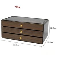 Boîte de rangement à bijoux personnalisée avec 3 tiroirs coulissants, rouleaux à bagues et plateaux organisateurs de bijoux amovibles pour la vente en gros et au détail