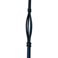 Moderne Eisenbaluster Hohl Satin-Schwarz Schmiedeeisen Sicherheits-Treppengeländer