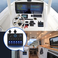 Panneau d'interrupteurs étanche marin avec disjoncteurs, chargeur USB PD, prise allume-cigare, voltmètre, panneau d'interrupteurs 6 voies pour bateau 12V