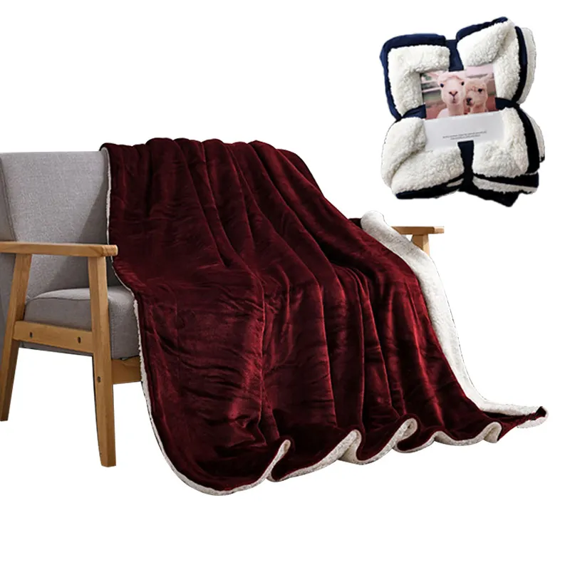 Atacado barato granel inverno king size sofá sofá macio velo veludo luxo jogar cama cobertores