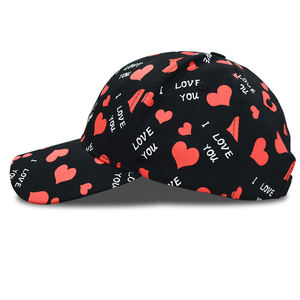 หมวกเบสบอลผ้าฝ้าย 6 แผง ลายหัวใจ I LOVE YOU สไตล์สปอร์ต พิมพ์ลายซิลค์สกรีน สำหรับโปรโมชั่น - Product Image 6