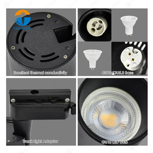 Hệ Thống Chiếu Sáng Đường Ray Nhôm Giá Rẻ Trần Siêu Thị Màu Trắng Đen Gu10 Đèn Rọi Đèn <span class=keywords><strong>Led</strong></span> Thương Mại Trong Nhà - Product Image 5