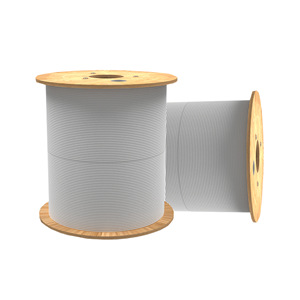 Cable de bajada plano FTTH de doble serie para interior/exterior, 1 o 2 núcleos, monomodo, con cubierta de PVC ecológica y refuerzo de alambre de acero FRP de alta resistencia. - Product Image 1