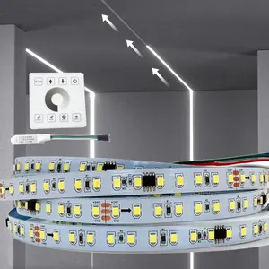 DC24V akıllı ev merdiven lambası sensör duvar dekorasyon Alimunun profil Liner işık koşu su esnek 2835 LED şerit işık