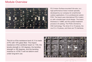 P2.5 โมดูลจอแสดงผล LED คุณภาพสูงสำหรับภายในอาคาร ขนาด 320x160 มม. วิดีโอวอลล์โฆษณาสีเต็มรูปแบบสำหรับภายในอาคาร - Product Image 5