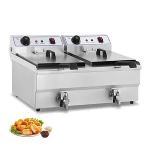 Industry deep fryer Electric double Tank with basket Potato factory Price French Fries Chip Fryer Deep Fry Machine for sale