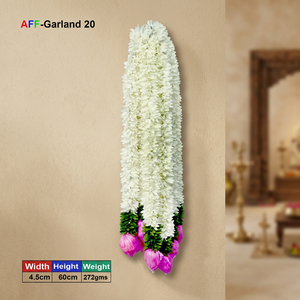 Guirlande artificielle de mogra et petits lotus AFF-Garland-20 Prix 680 Rs/10 pièces - Product Image 3