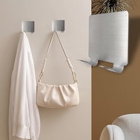 Probebi HT112P Serviette Cuisine Mur Organisation Salle De Bains Manteau Adhésif En Acier Inoxydable Mur Crochet Rasoir Titulaire pour Douche
