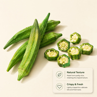 OEM Bulk VF Gehele Okra Vacuüm Gefrituurd Licht Gezouten Knapperige Gehele Okra Snack Laag in Olie Gezond 10kg