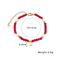 Bracelet vintage en perles, miroir étoilé multicolore, plaqué or 18 carats, bijoux féminins esthétiques, vente en gros