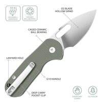 Couteau pliant de défense personnelle G10, acier inoxydable D2, pour le camping, la survie tactique, la chasse en plein air, couteau de poche EDC, OEM