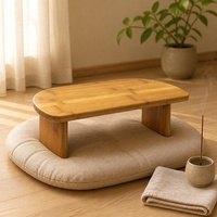 Banc de méditation en bambou CHOMECO, siège pliable pour le sol, tabouret zen portable avec pieds courbés pour le yoga, la maison et le bureau
