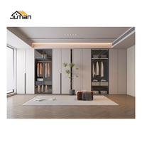 Meubles de chambre à coucher design moderne armoire à portes battantes en bois mélaminé avec lit placard en contreplaqué