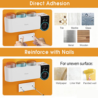 Stérilisateur UV intelligent pour brosses à dents, nouveau support mural sans perçage, ensemble de lavage, porte-brosse à dents en plastique avec distributeur de dentifrice électrique