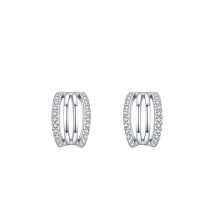Ailmay Nouvelles Boucles d'Oreilles Clous Classiques en Argent Sterling 925 avec Zircon pour Femme, Bijoux Tendance pour Mariage, Fiançailles, Fête, Cadeau - Product Image 1
