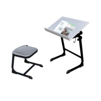 Bureau à peinture en plastique pour les élèves, à hauteur réglable, meubles de salle de classe et d'école, Table MDF, chaise, 7 pouces