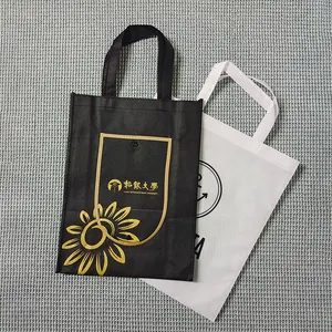 Sac à provisions non tissé avec logo, impression sur soie personnalisée, réutilisable, écologique, fourre-tout imprimé