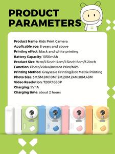 Cámara Digital Instantánea para Niños con Pantalla de 2.4 Pulgadas, Mini Cámara de Impresión Instantánea, Zoom Digital 10x, Función MP3, Cámara de Fotos y Vídeo HD, Juguetes B1 - Product Image 5