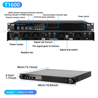 GF55 2/4 canaux Amplificateurs de puissance numériques professionnels 1000Watts /1100Watts avec carte amplificateur de classe D pour scène DJ