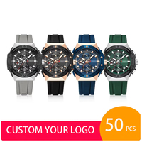 50 pièces de montres à quartz pour hommes Curren 8462 originales avec logo personnalisé OEM, étanches et lumineuses, montre-bracelet pour hommes, Reloj Para Hombre