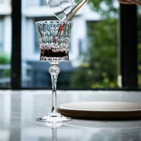 LOMATO Luxe Glaswerk Bladgesneden Coupe Tumbler Handgegraveerd Geëtst Modern BPA-Vrij 250ml Capaciteit Wijn Ecologisch Zakelijk