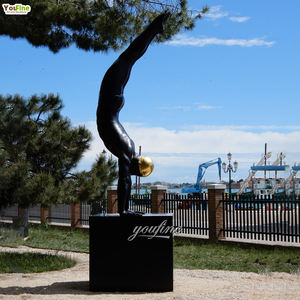 YOUFINE モダン屋外プール装飾メタル抽象ブロンズダイビングマン像彫刻 - Product Image 5