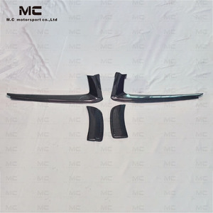 2020 911 992 aleta lateral de fibra de carbono estilo T Canard para Porsche 911 992 cuchillo de viento delantero aletas de repuesto de coche embellecedor de parachoques delantero <span class=keywords><strong>F</strong></span> - Product Image 2