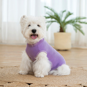 반려동물 의류 신상 클래식 강아지 환견복, 핥음 방지 통기성 고탄력 암수 강아지 수술 회복복 - Product Image 4