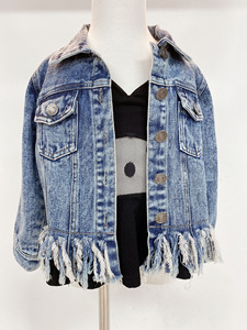 Livraison gratuite Nouveautés 2020 Vestes en jean pour filles, personnalisation acceptée, vestes en jean courtes - Product Image 4