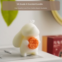 Idea de Regalo para el Festival de Medio Otoño: Vela Aromática Decorativa con Figura de Conejo, Hecha a Mano con Cera de Soja, Diseño Lindo, China