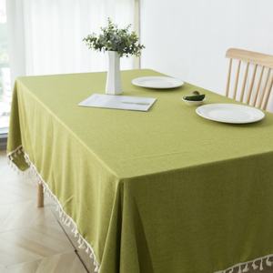 High Quality Tassel <b>Tablecloth</b> Nonwoven Modern Waterproof Floral Printed Square Faux <b>Linen</b> Texture Wrinkle-Free Home Party - Product Image 5