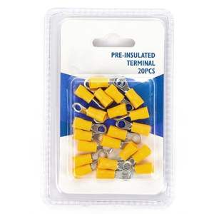 ขั้วต่อไฟฟ้าแบบหุ้มฉนวนสีเหลือง, 20 ชิ้น/บลister, สำหรับการเชื่อมต่อไฟฟ้าที่ปลอดภัยและมีประสิทธิภาพในระบบไฟฟ้า - Product Image 1