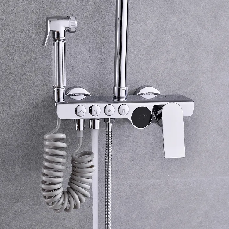 Douche thermostatique avec pistolet de pulvérisation Shattaf, ensemble de douche nouveau Design avec économie d'eau, pas cher