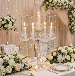 K62Hotel Bougeoir en cristal à 8 têtes de haute qualité, moderne, pour arrangement floral de table, cérémonie de mariage, accessoires d'auditorium - Product Image 1