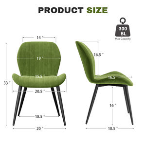 Modern Ribbed Dining <b>Chair</b> Comfort Fabric Upholstered Sturdy <b>Metal</b> Legs Portable Home Office Home Kitchen Restaurant Dining Room - Product Image 4