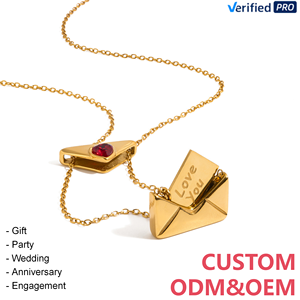 CAIOOCHE Bestseller Gioielli in Acciaio Inox per San Valentino, Collane con Lettera d'Amore Placcate in Oro 18k alla Moda, <span class=keywords><strong>Regalo</strong></span> per Coppie - Product Image 1