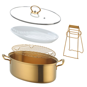 Egg Shaped <strong>Fish</strong> Cooking <strong>Pot</strong> Stainless Steel Kitchen Use Cookware Steamed <strong>Fish</strong> <strong>Pot</strong> with Glass Lid and Ceramic Plate - Product Image 1