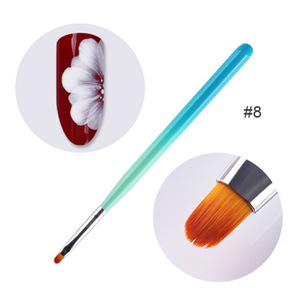 Ensemble de pinceaux à ongles en nylon durable, petits, plats, éventail, liner, ombré, pour la peinture au gel décorative et les pointes françaises - Product Image 6