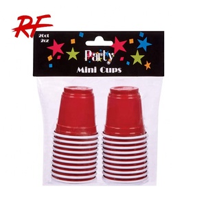 disposable shot glasses mini red plastic 2oz party cup