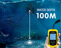 Détecteur de poissons Sonar 100M Détecteur de poissons portable Leurre de pêche Sondeur de pêche Transducteur d'alarme Pêche en mer