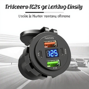 Cargador de Coche Súper Rápido QC3.0 de 66W con 4 Puertos <span class=keywords><strong>USB</strong></span>, Voltaje Digital en Tiempo Real, Manos Libres, con Adaptador para Encendedor de Cigarrillos para Teléfonos - Product Image 3