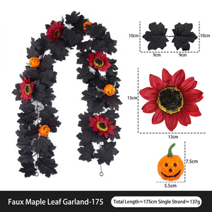 LANJO Halloween Aisle <b>Runner</b> Artificial Mixed Flowers Table Centerpiece Reusable & Recyclable Festive Style for Home Decor - Product Image 5