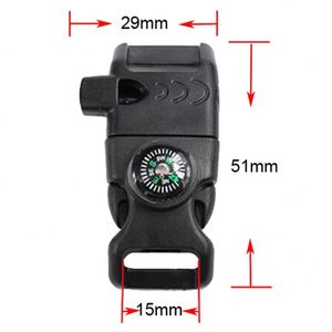 Bracelet en paracorde en acier inoxydable et plastique avec allume-feu à silex et boussole de 5/8 po, sifflet et boucle, pour camping et situations d'urgence en extérieur - Product Image 4